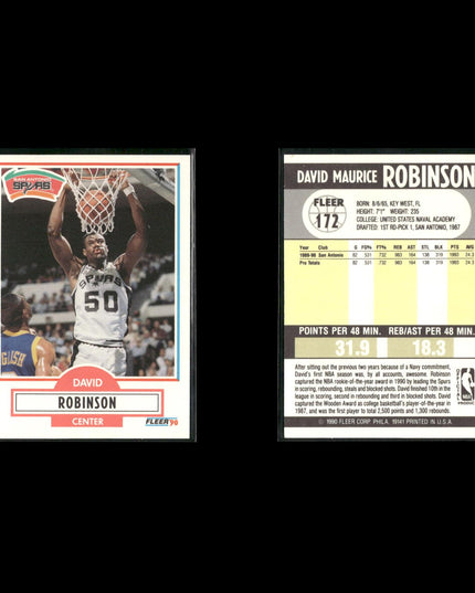 David Robinson San Antonio Spurs Basketball 12-Card Lot NBA Hoops EX