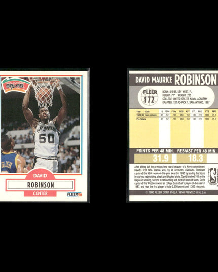 David Robinson San Antonio Spurs Basketball 24-Card Lot NBA Hoops EX