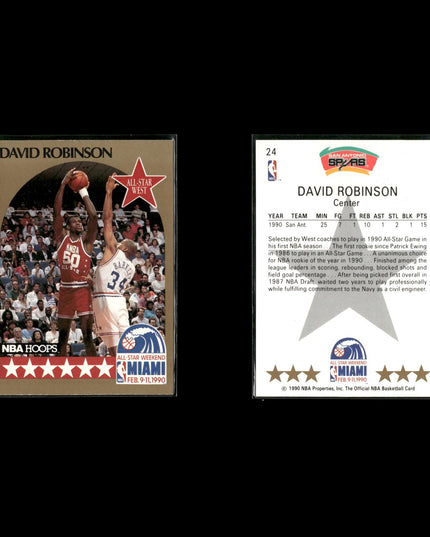David Robinson San Antonio Spurs Basketball 24-Card Lot NBA Hoops EX