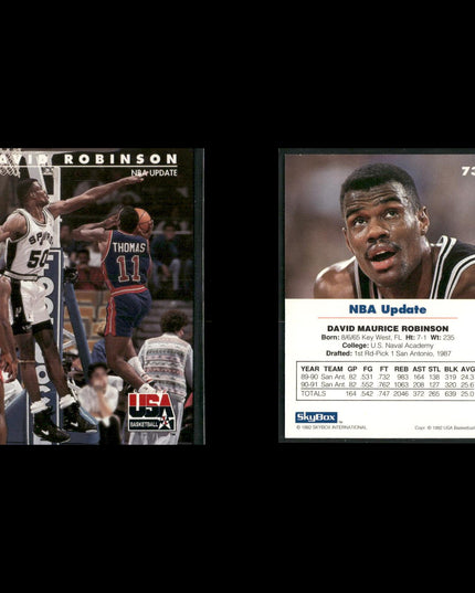 David Robinson San Antonio Spurs Basketball 24-Card Lot NBA Hoops EX