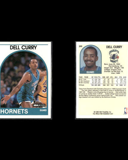 Dell Curry Charlotte Hornets Basketball 6-Card Lot NBA Hoops EX