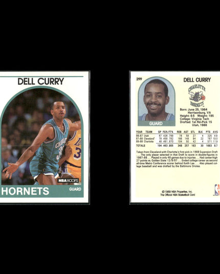 Dell Curry Charlotte Hornets Basketball 6-Card Lot NBA Hoops EX