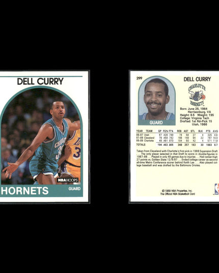 Dell Curry Charlotte Hornets Basketball 6-Card Lot NBA Hoops EX