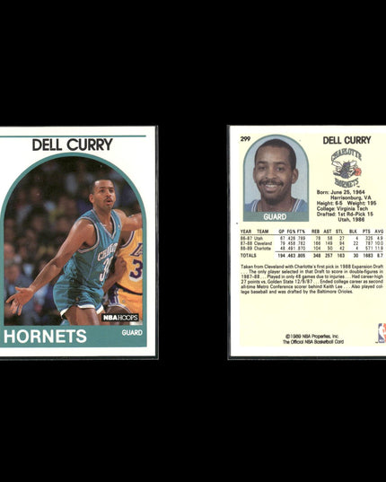 Dell Curry Charlotte Hornets Basketball 6-Card Lot NBA Hoops EX