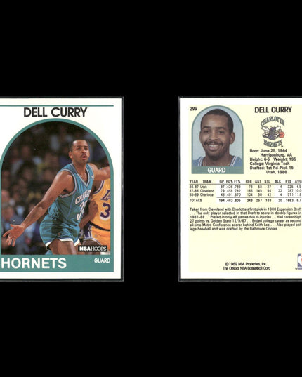 Dell Curry Charlotte Hornets Basketball 6-Card Lot NBA Hoops EX