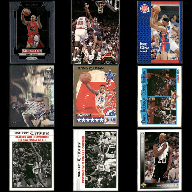Dennis Rodman Detroit Pistons Basketball 9-Card Lot Upper Deck EX