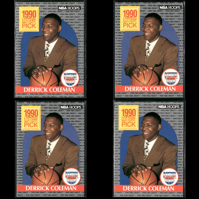 Derrick Coleman New Jersey Nets Basketball 4-Card Lot NBA Hoops EX