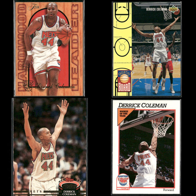 Derrick Coleman New Jersey Nets Basketball 4-Card Lot NBA Hoops EX