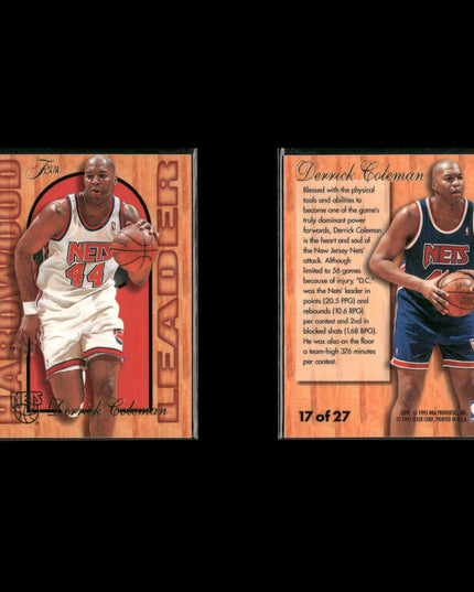 Derrick Coleman New Jersey Nets Basketball 4-Card Lot NBA Hoops EX