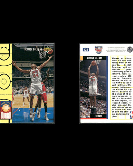 Derrick Coleman New Jersey Nets Basketball 4-Card Lot NBA Hoops EX