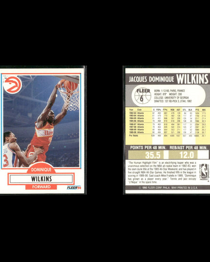 Dominique Wilkins Atlanta Hawks Basketball 11-Card Lot NBA Hoops EX