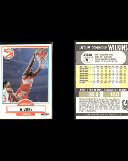 Dominique Wilkins Atlanta Hawks Basketball 11-Card Lot NBA Hoops EX