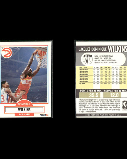 Dominique Wilkins Atlanta Hawks Basketball 11-Card Lot NBA Hoops EX