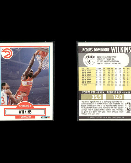 Dominique Wilkins Atlanta Hawks Basketball 11-Card Lot NBA Hoops EX