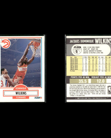 Dominique Wilkins Atlanta Hawks Basketball 11-Card Lot NBA Hoops EX