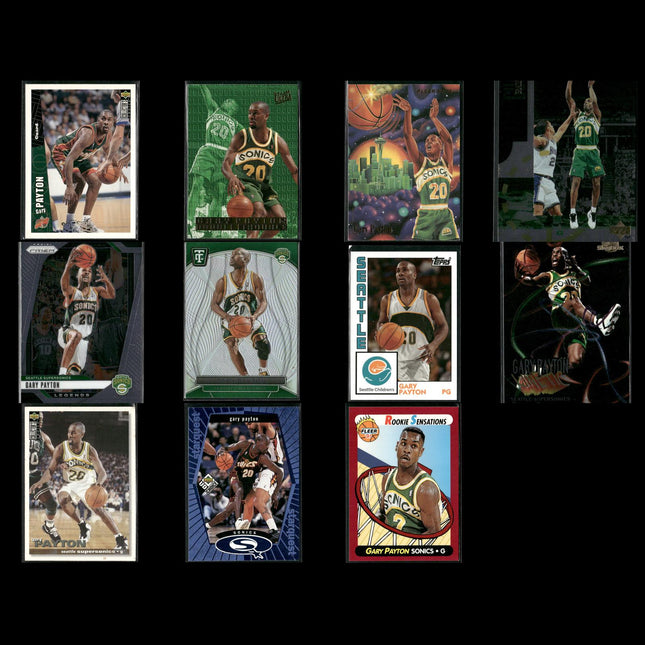 Gary Payton Seattle SuperSonics Basketball 11-Card Lot Upper Deck EX