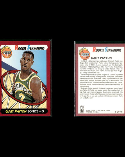 Gary Payton Seattle SuperSonics Basketball 11-Card Lot Upper Deck EX
