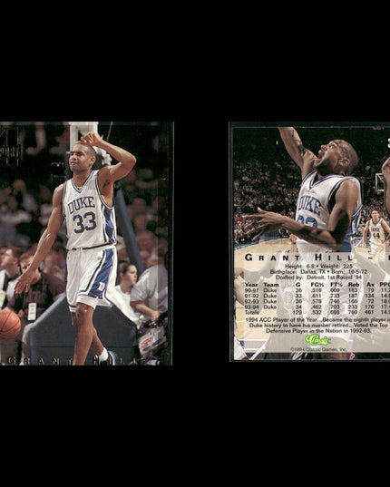 Grant Hill Detroit Pistons Basketball 12-Card Lot Upper Deck EX