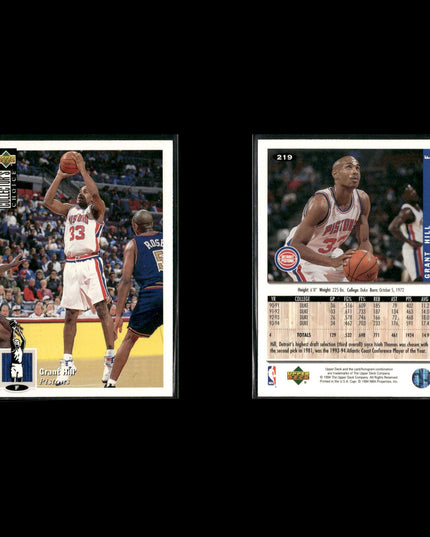 Grant Hill Detroit Pistons Basketball 12-Card Lot Upper Deck EX