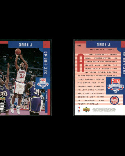 Grant Hill Detroit Pistons Basketball 12-Card Lot Upper Deck EX