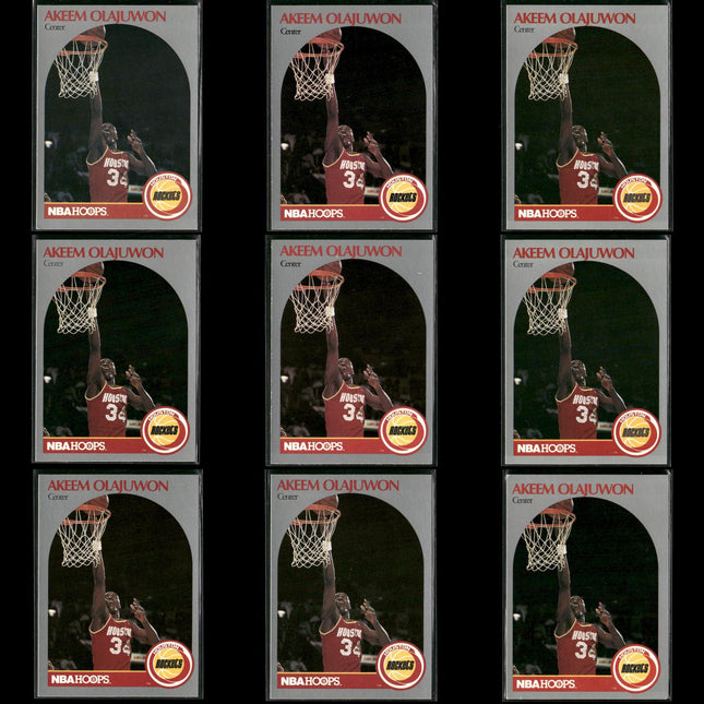 Hakeem Olajuwon Houston Rockets Basketball 9-Card Lot NBA Hoops EX