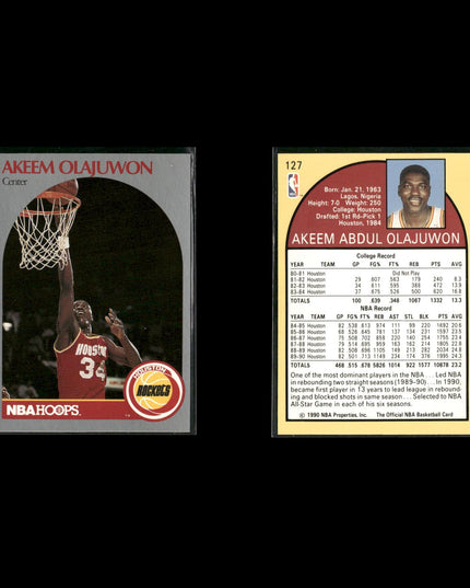 Hakeem Olajuwon Houston Rockets Basketball 9-Card Lot NBA Hoops EX