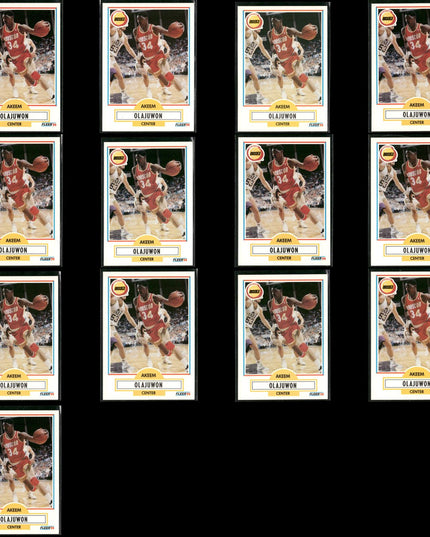 Hakeem Olajuwon Houston Rockets Basketball 13-Card Lot NBA Hoops EX