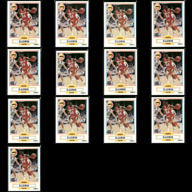 Hakeem Olajuwon Houston Rockets Basketball 13-Card Lot NBA Hoops EX