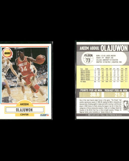 Hakeem Olajuwon Houston Rockets Basketball 13-Card Lot NBA Hoops EX