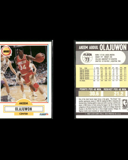 Hakeem Olajuwon Houston Rockets Basketball 13-Card Lot NBA Hoops EX
