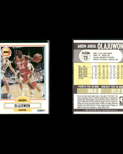 Hakeem Olajuwon Houston Rockets Basketball 13-Card Lot NBA Hoops EX