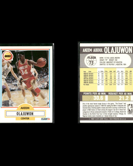 Hakeem Olajuwon Houston Rockets Basketball 13-Card Lot NBA Hoops EX
