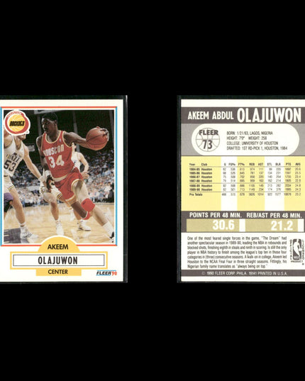 Hakeem Olajuwon Houston Rockets Basketball 13-Card Lot NBA Hoops EX
