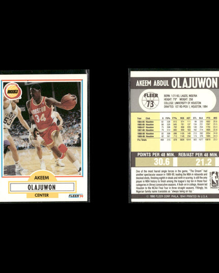 Hakeem Olajuwon Houston Rockets Basketball 13-Card Lot NBA Hoops EX