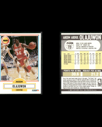 Hakeem Olajuwon Houston Rockets Basketball 13-Card Lot NBA Hoops EX