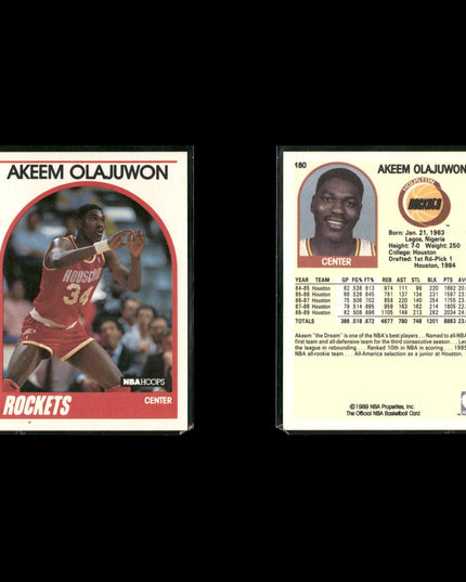Hakeem Olajuwon Houston Rockets Basketball 6-Card Lot NBA Hoops EX