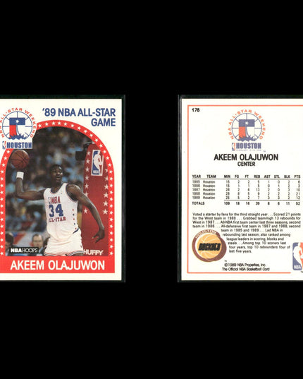 Hakeem Olajuwon Houston Rockets Basketball 6-Card Lot NBA Hoops EX