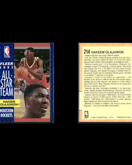 Hakeem Olajuwon Houston Rockets Basketball 6-Card Lot NBA Hoops EX