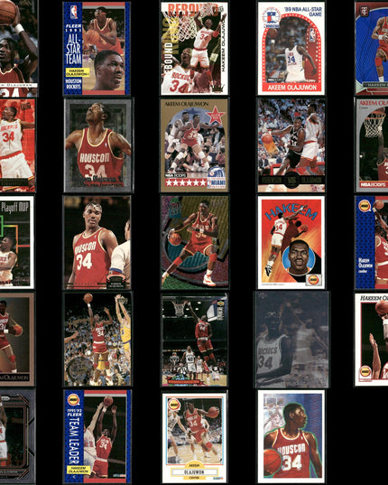 Hakeem Olajuwon Houston Rockets Basketball 24-Card Lot NBA Hoops EX