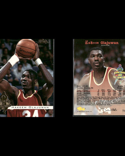 Hakeem Olajuwon Houston Rockets Basketball 24-Card Lot NBA Hoops EX