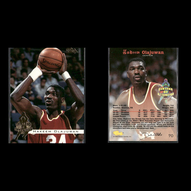 Hakeem Olajuwon Houston Rockets Basketball 24-Card Lot NBA Hoops EX