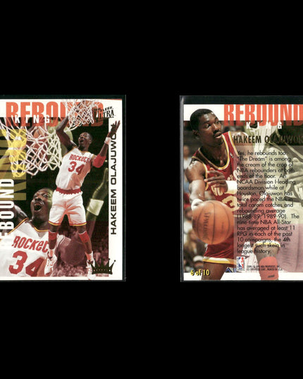 Hakeem Olajuwon Houston Rockets Basketball 24-Card Lot NBA Hoops EX