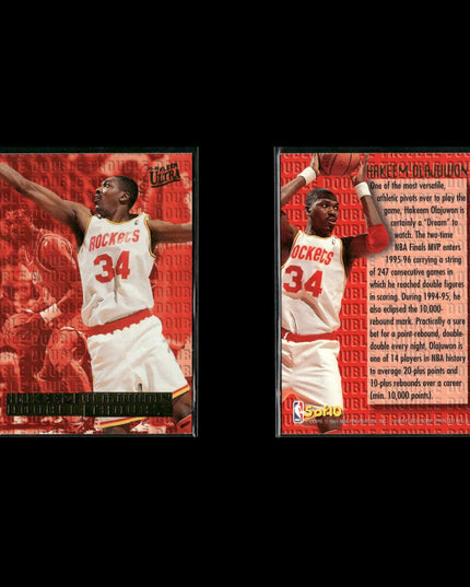 Hakeem Olajuwon Houston Rockets Basketball 24-Card Lot NBA Hoops EX