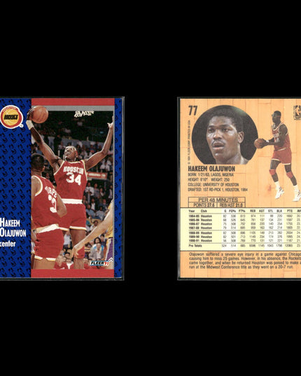 Hakeem Olajuwon Houston Rockets Basketball 24-Card Lot NBA Hoops EX