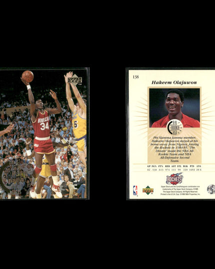 Hakeem Olajuwon Houston Rockets Basketball 24-Card Lot NBA Hoops EX