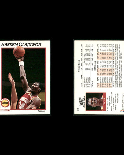 Hakeem Olajuwon Houston Rockets Basketball 24-Card Lot NBA Hoops EX