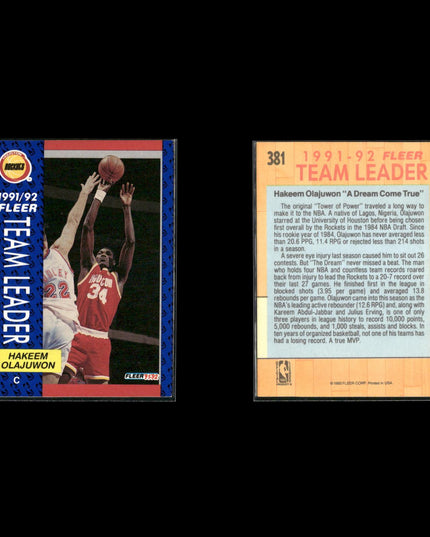 Hakeem Olajuwon Houston Rockets Basketball 24-Card Lot NBA Hoops EX