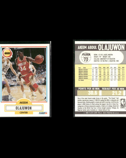 Hakeem Olajuwon Houston Rockets Basketball 24-Card Lot NBA Hoops EX