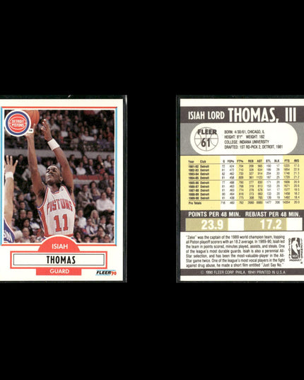 Isiah Thomas Detroit Pistons Basketball 12-Card Lot NBA Hoops EX