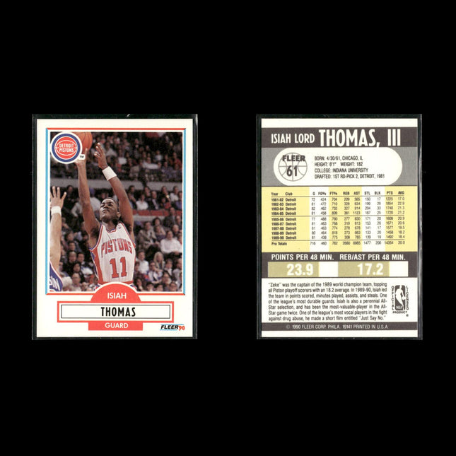 Isiah Thomas Detroit Pistons Basketball 12-Card Lot NBA Hoops EX